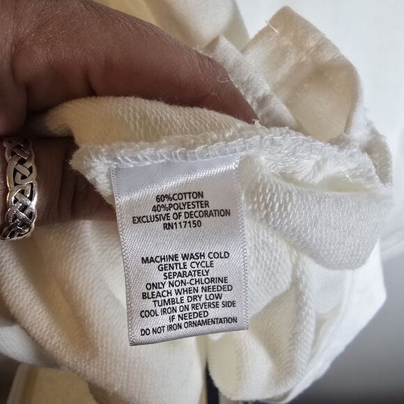 Quacker Factory Y2K White Cotton Blend Zip Butterfly Rhinestone Jacket Sz 1X New - Picture 6 of 6